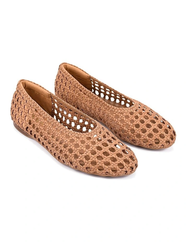 Belle Ballets - Tan Woven Leather image 2
