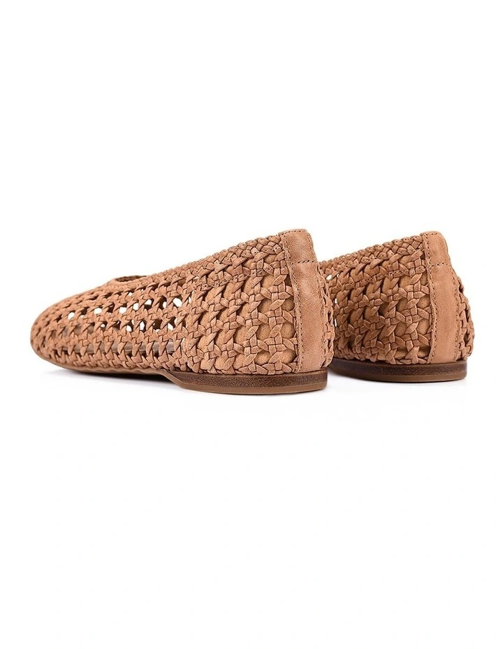 Belle Ballets - Tan Woven Leather image 3