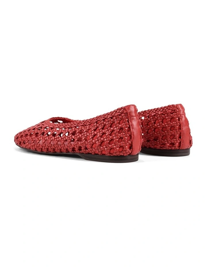 Belle Ballets- Red Woven Leather image 3