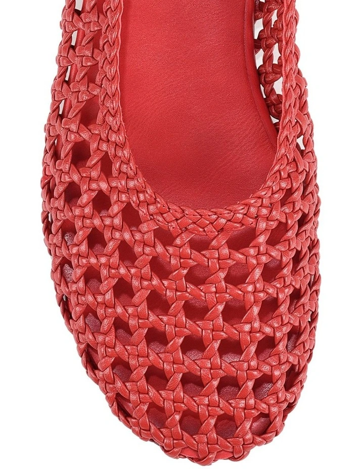 Belle Ballets- Red Woven Leather image 4