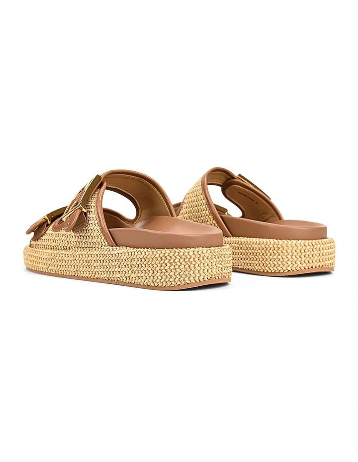 Winnie Flatform Slides- Natural Weave/Tan image 3