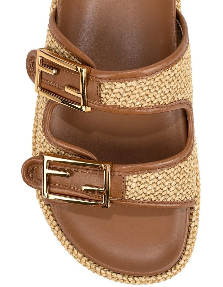 Winnie Flatform Slides- Natural Weave/Tan image 4