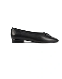 Vanessa Heeled Ballet- Black Leather