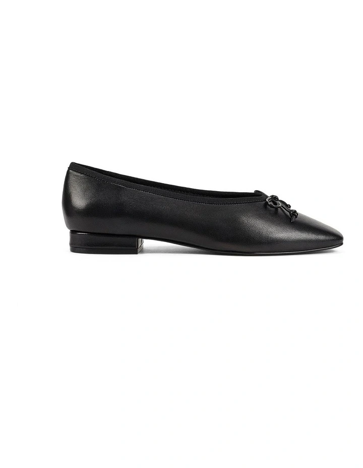 Vanessa Heeled Ballet- Black Leather image 1
