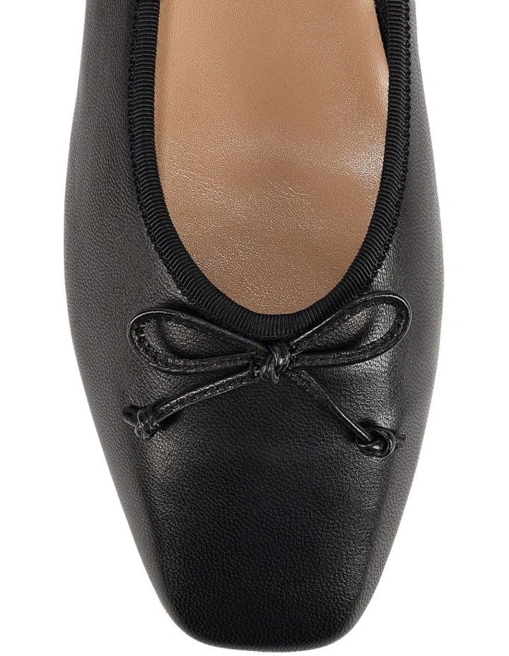 Vanessa Heeled Ballet- Black Leather image 4