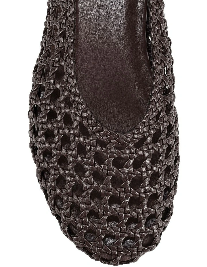 Belle Ballets - Chocolate Brown Woven Leather image 4