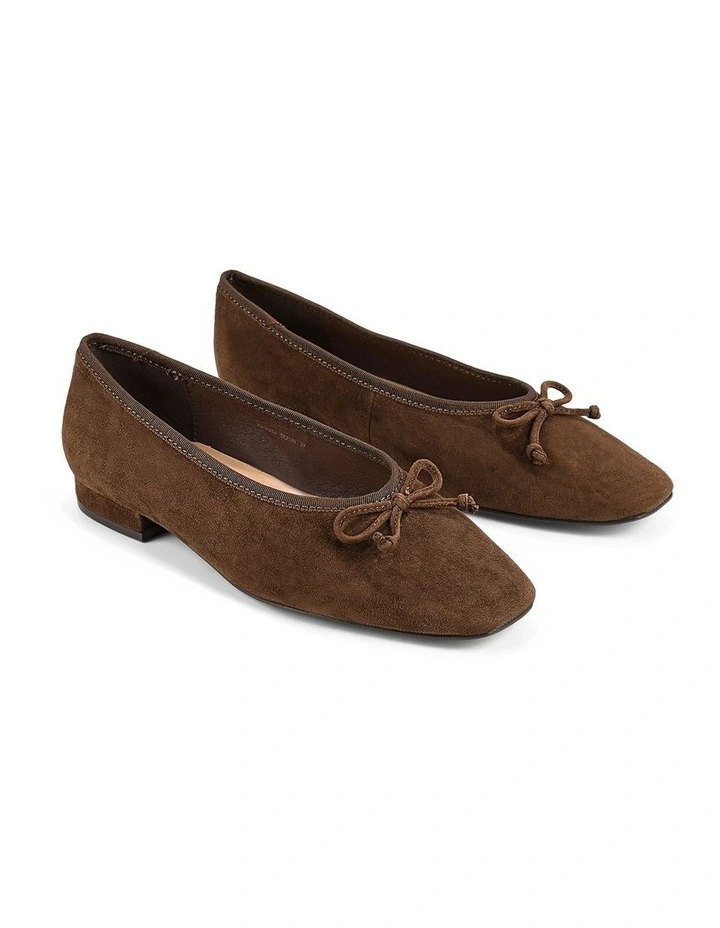 Vanessa Heeled Ballet - Chocolate Brown Suede image 2