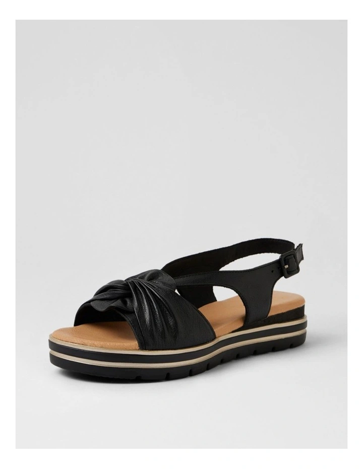 Alexin Black Gold Leather Sandals image 2