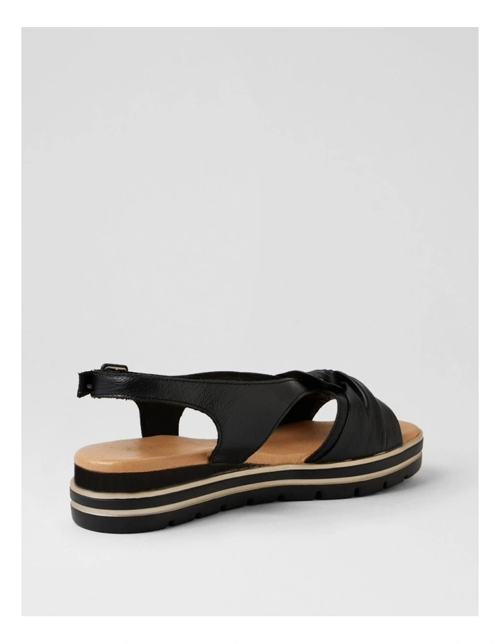 Alexin Black Gold Leather Sandals image 3