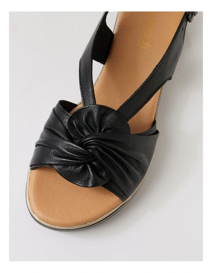 Alexin Black Gold Leather Sandals image 4