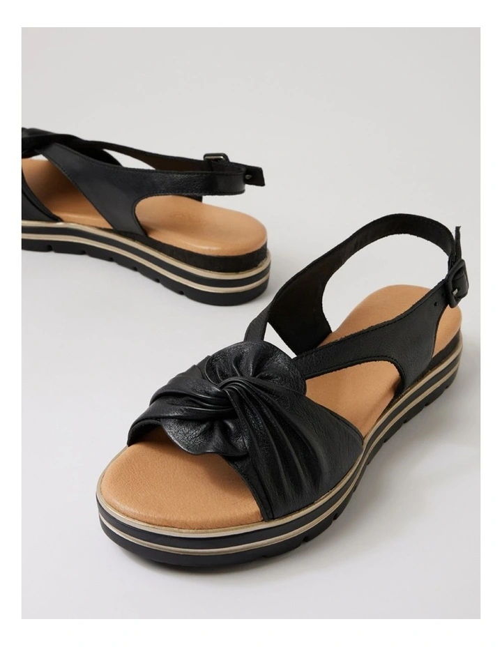 Alexin Black Gold Leather Sandals image 5