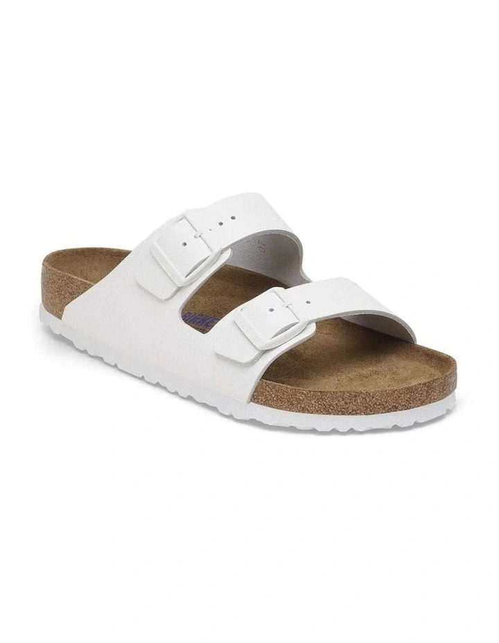 Birkenstock Arizona Leather Soft Footbed Sandals Narrow White Comfortable image 2