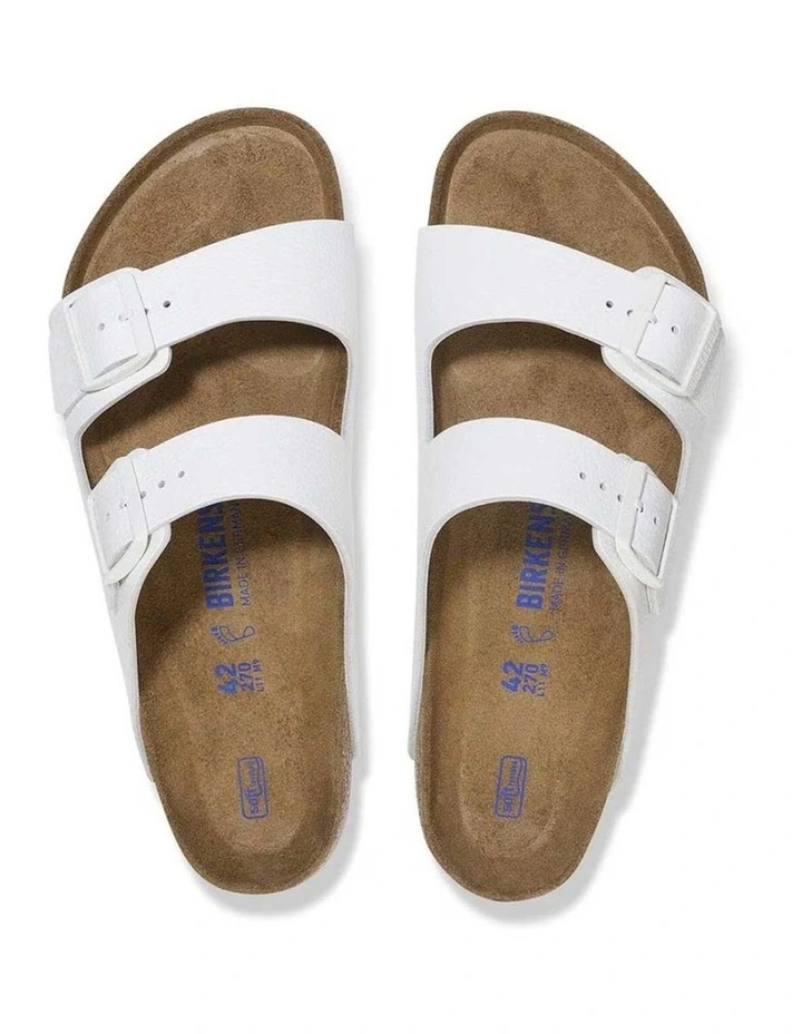 Birkenstock Arizona Leather Soft Footbed Sandals Narrow White Comfortable image 3