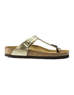 Birkenstock Gizeh Birko-Flor Slip-On Thongs/Flip Flop Sandals Gold Regular