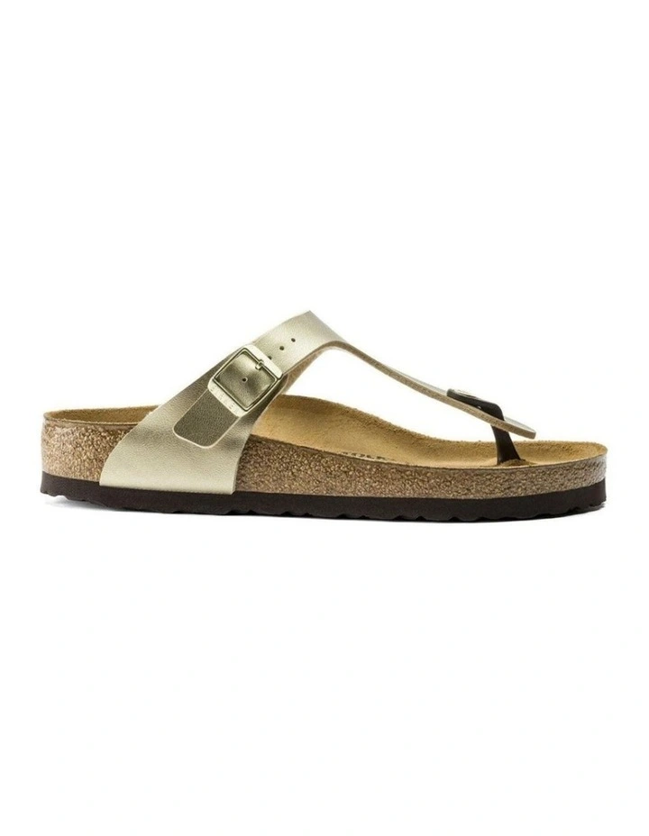 Birkenstock Gizeh Birko-Flor Slip-On Thongs/Flip Flop Sandals Gold Regular image 1