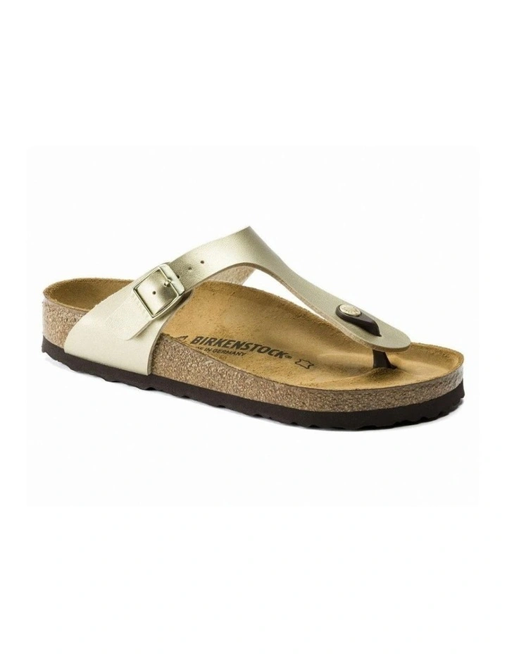 Birkenstock Gizeh Birko-Flor Slip-On Thongs/Flip Flop Sandals Gold Regular image 3