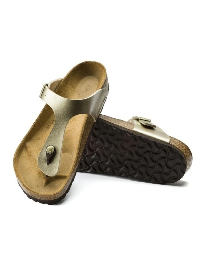 Birkenstock Gizeh Birko-Flor Slip-On Thongs/Flip Flop Sandals Gold Regular image 4