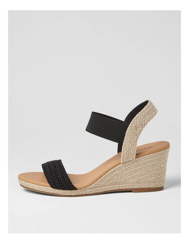 Jespi Black Weave Elastic Sandals image 1