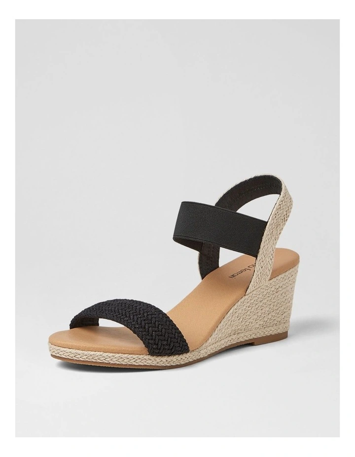 Jespi Black Weave Elastic Sandals image 2