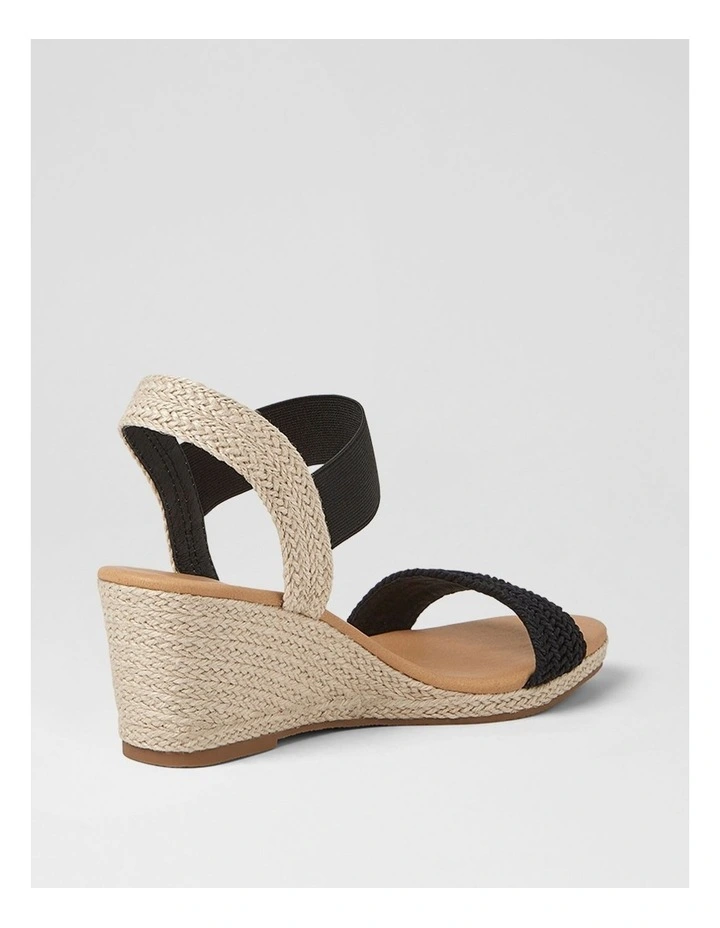 Jespi Black Weave Elastic Sandals image 3