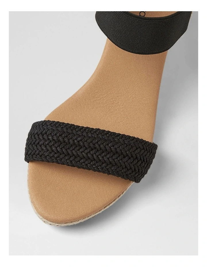 Jespi Black Weave Elastic Sandals image 4