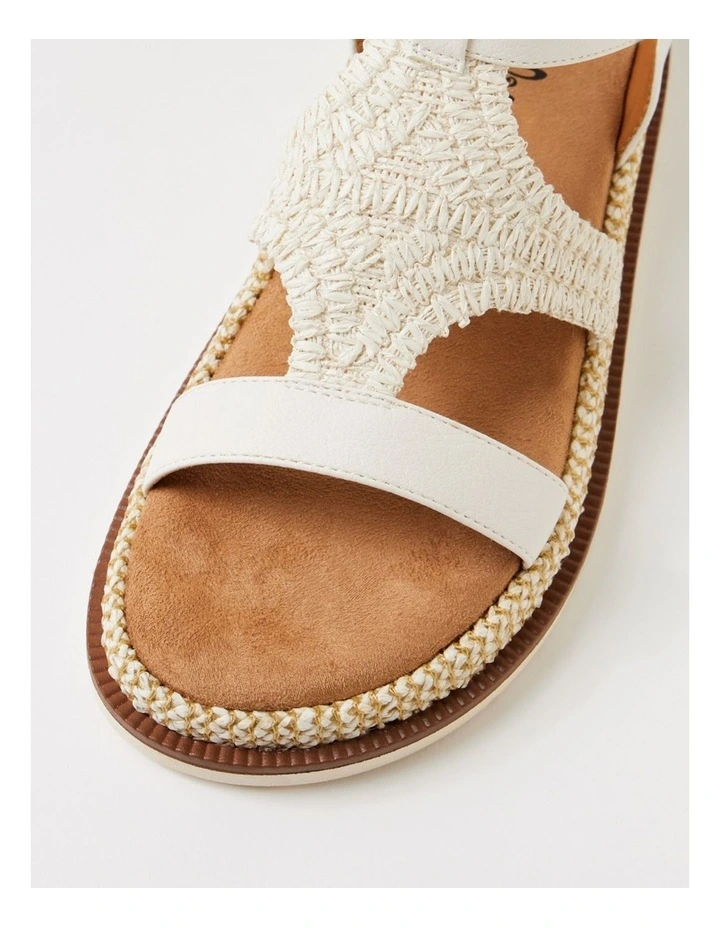 Daeman White Raffia Slides image 4