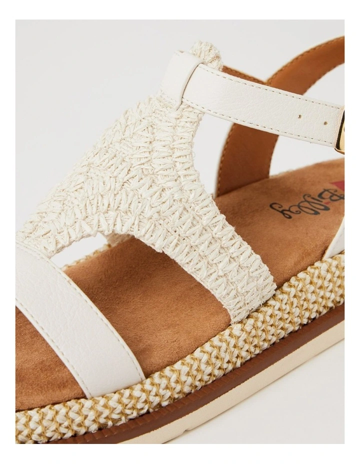 Daeman White Raffia Slides image 5