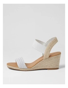 Jespi White Weave Elastic Sandals