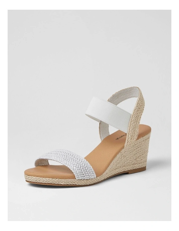 Jespi White Weave Elastic Sandals image 2