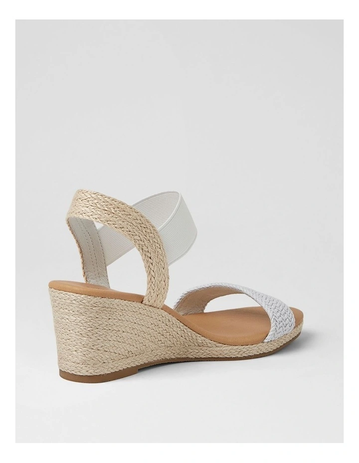 Jespi White Weave Elastic Sandals image 3