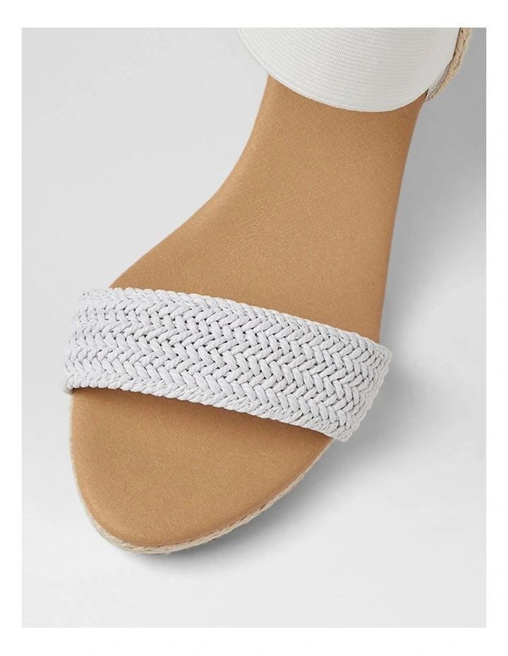 Jespi White Weave Elastic Sandals image 4