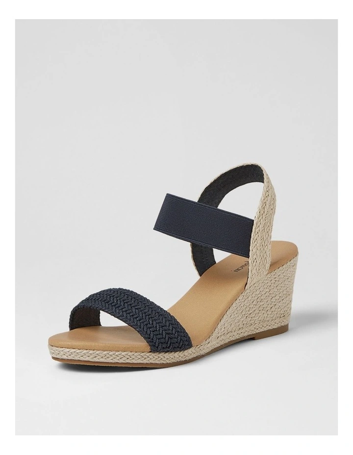 Jespi Navy Weave Elastic Heeled Sandals image 2