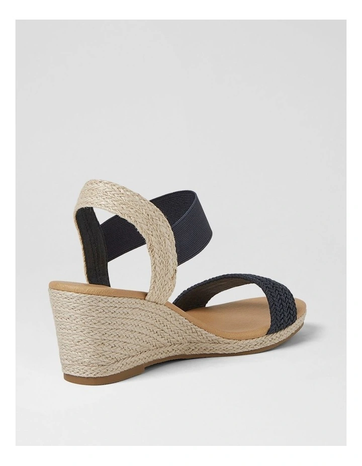 Jespi Navy Weave Elastic Heeled Sandals image 3