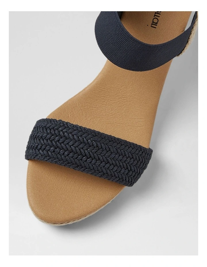 Jespi Navy Weave Elastic Heeled Sandals image 4