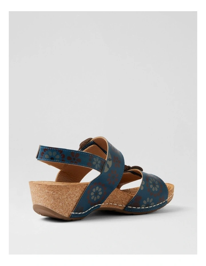 Juliette Cobalt Blue Garden Leather Wedges image 3