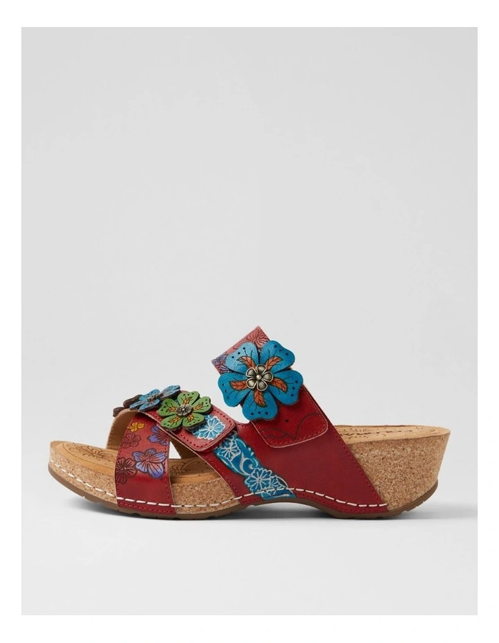 Jasmine Red Botanical Leather Wedges image 1