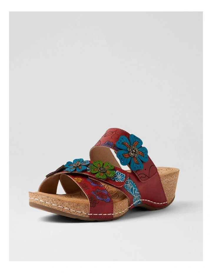 Jasmine Red Botanical Leather Wedges image 2