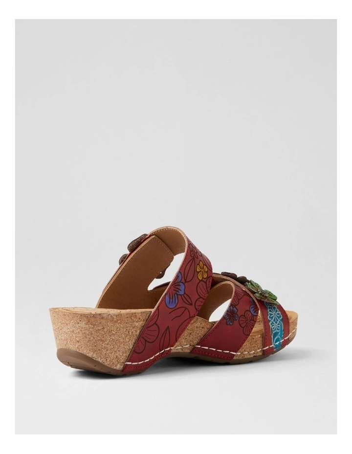 Jasmine Red Botanical Leather Wedges image 3