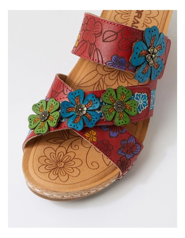 Jasmine Red Botanical Leather Wedges image 4