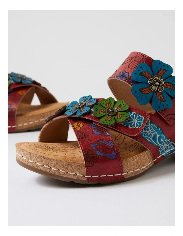 Jasmine Red Botanical Leather Wedges image 5