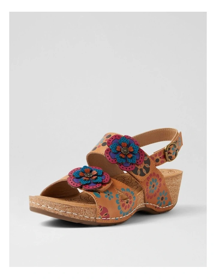 Juliette Tan Garden Leather Wedges image 2