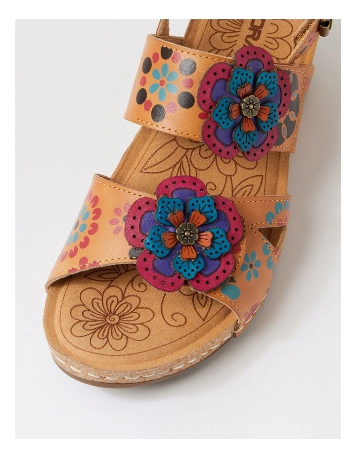 Juliette Tan Garden Leather Wedges image 4