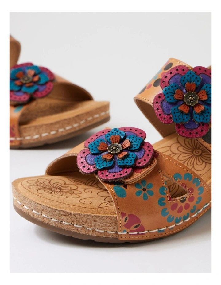 Juliette Tan Garden Leather Wedges image 5