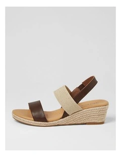 Hola Choc Natural Leather Elastic Sandals