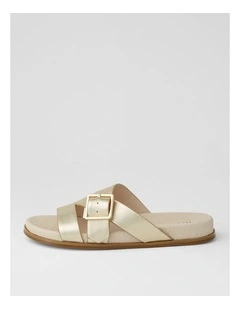 Nespie Pale Gold Natural Leather Sandals
