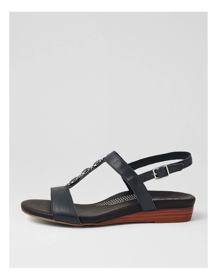 Japine Navy Leather Sandals image 1