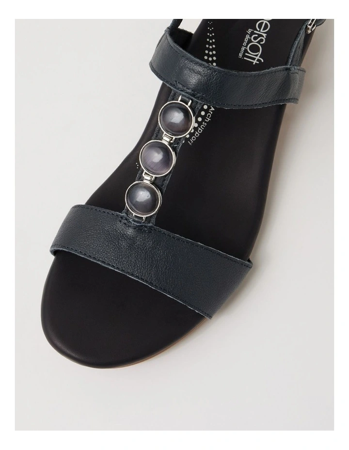 Japine Navy Leather Sandals image 4