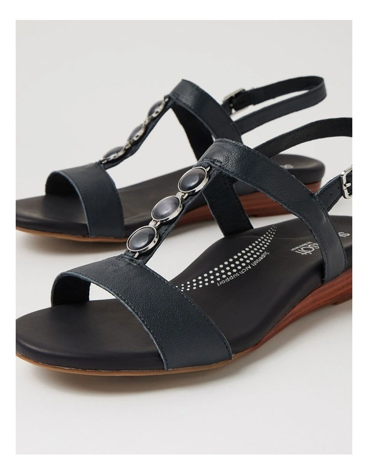 Japine Navy Leather Sandals image 5