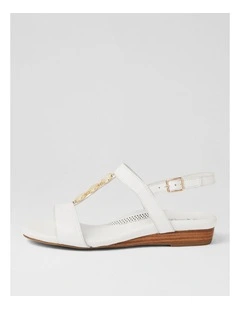 Japine White Leather Sandals