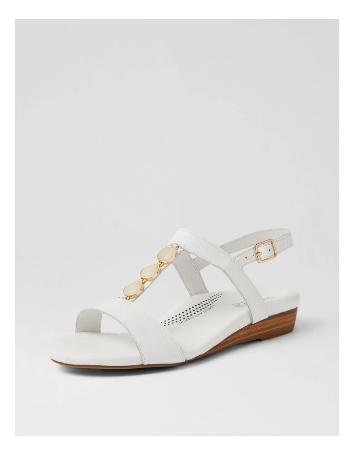 Japine White Leather Sandals image 2